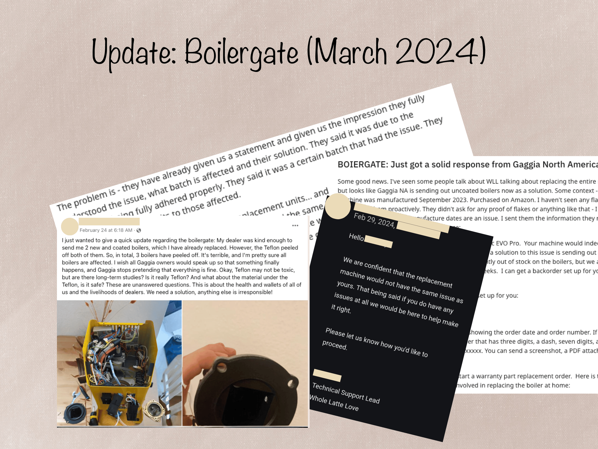 Boilergate - Gaggia's Flaking Boiler - March 2024 Update